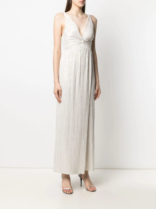 Knotted Ruched V Neck- Sabina Musayev