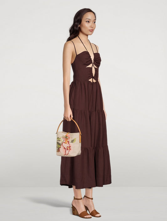 Lace-Up Backless Midi Dress- Shona Joy