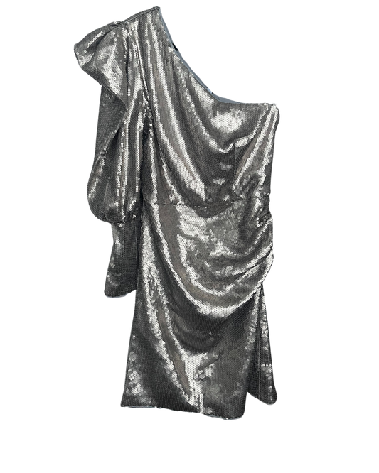 Sequin One Shoulder Puff Sleeve - Chi Chi London