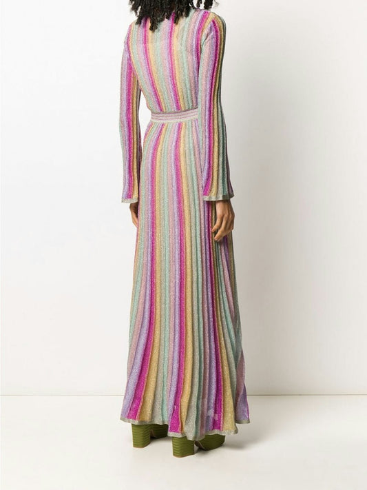 Sparkly Long Sleeve Deep V Knit- Missoni