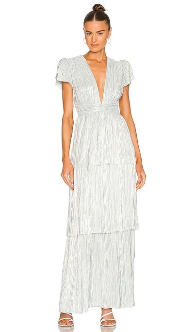 Padded Shoulder Ruffle Layered- Sabina Musayev