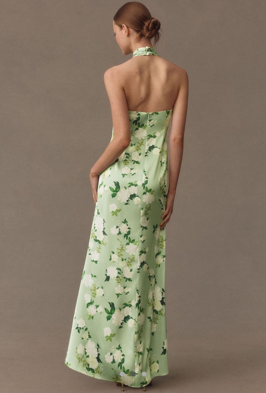 Floral Halter Satin- BHLDN
