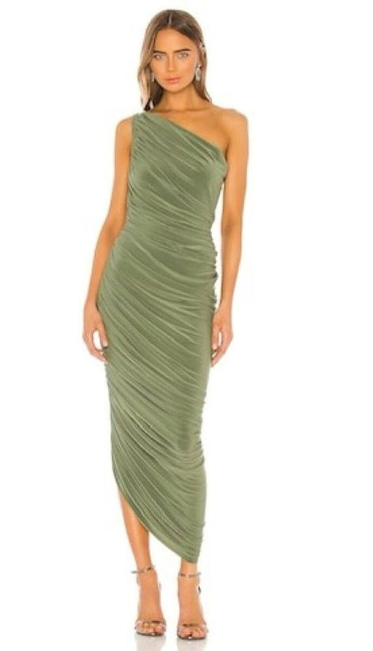 One Shoulder Ruched Diana- Norma Kamali