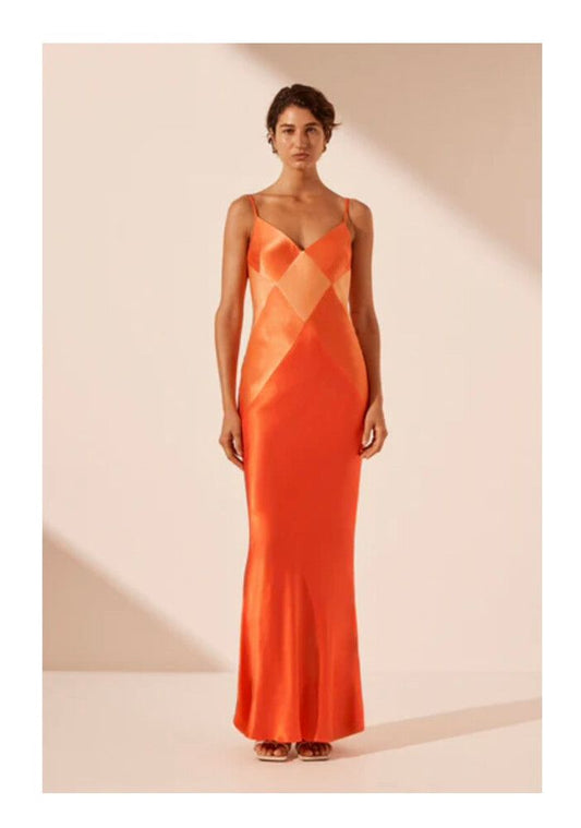 Contrast Silk Spaghetti Strap- Shona Joy