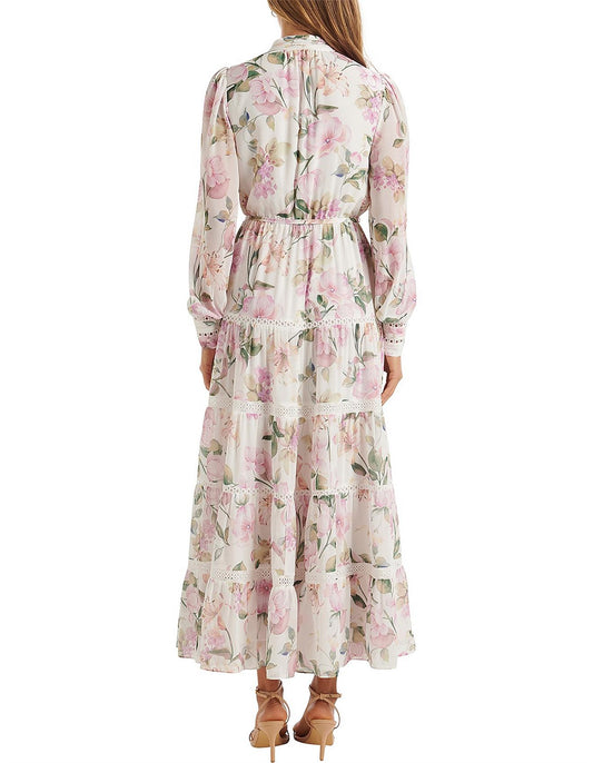 Floral Longsleeve with Trim- Evernew