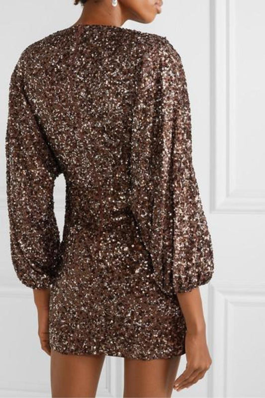 Longsleeve Deep V Sequin - Retrofete
