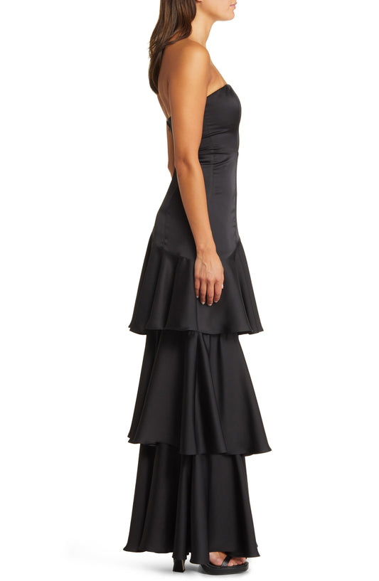 Strapless Ruffled Tiered Dress- Lulu's