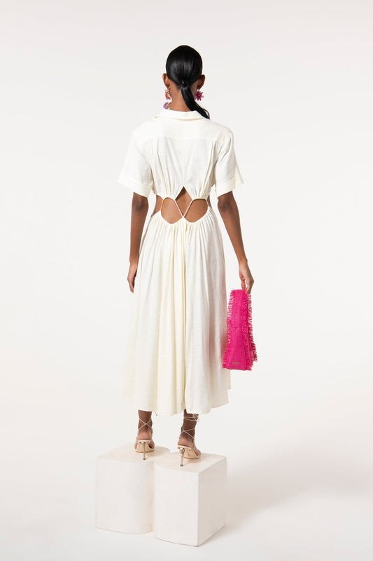 Cutout Collared Shirt Dress- Cult Gaia