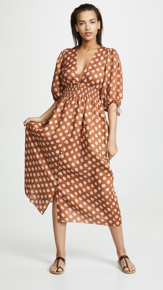 Linen Polkadot dress- Zimmerman