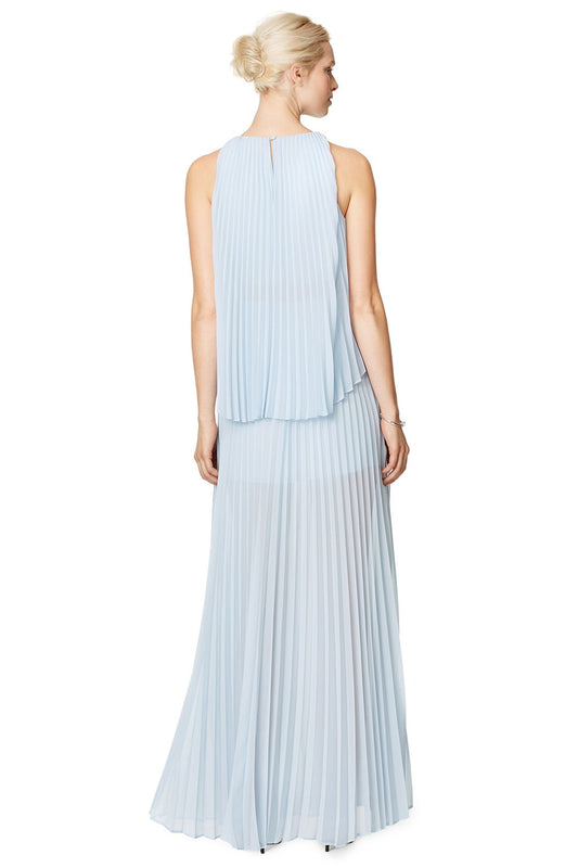 Pleated Chiffon Sheer Maxi- BCBG MAX AZRIA