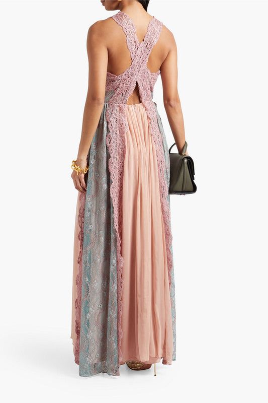 Paneled Crepon, Crochet & Lace- Alexis