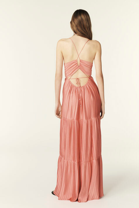 Pleated Satin Strappy Dress- Ba&Sh