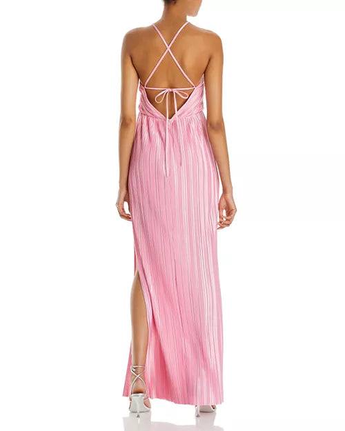 Pleated Halter with Keyhole Cutout- Amanda Uprichard