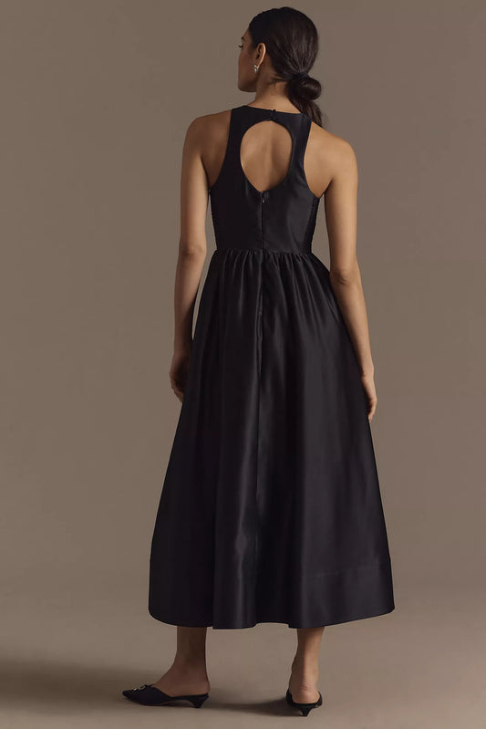 Satin Structured Halter Drop Waist- BHLDN