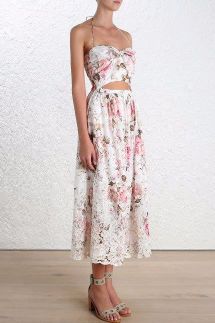 Cut Out Halter with Tie- Zimmermann