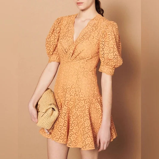 Eyelet Puff Sleeve- Sandro