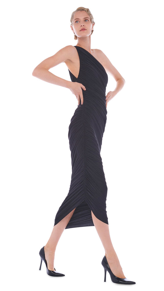 One Shoulder Ruched Diana- Norma Kamali