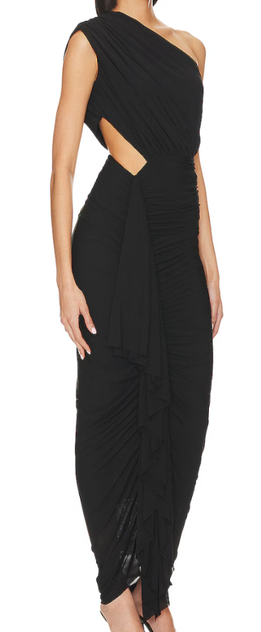 One Shoulder Cutout Ruched Midi- Superdown
