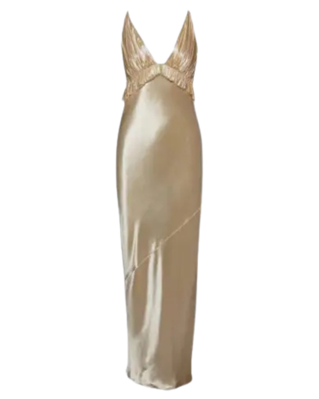 Ruched Deep V Neck Satin- Custom Made