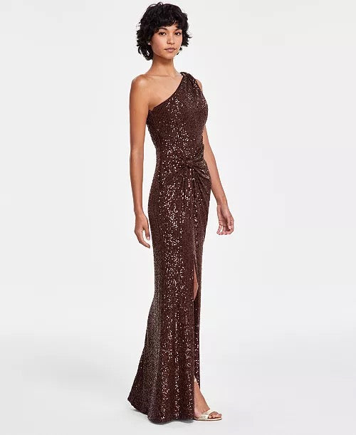 Sequin One Shoulder With Slit- Eliza J