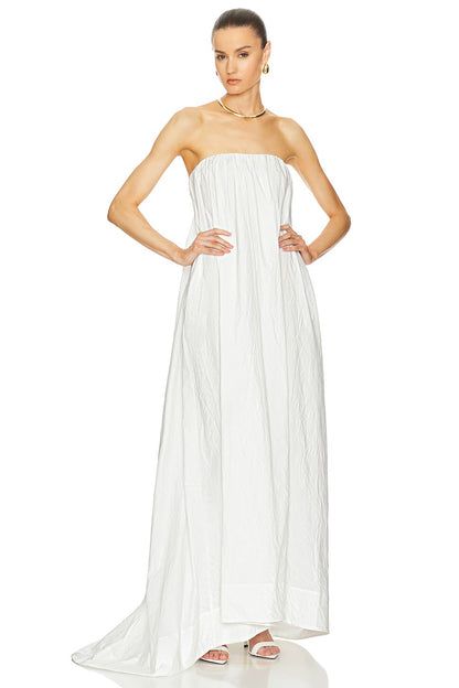 Crinkle pleated gown- Helsa
