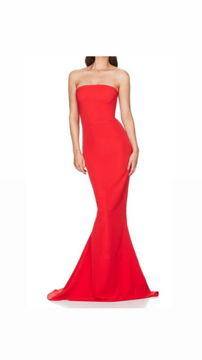 Strapless bodycon with Train- Nookie