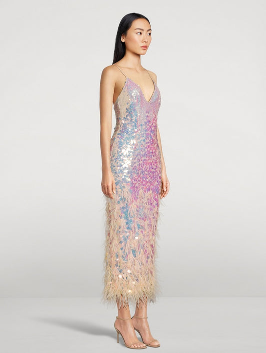 Sequin With Feather- LoveShackFancy