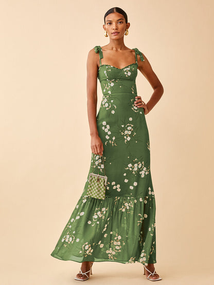Floral Print Crepe with Tie Straps- Reformation