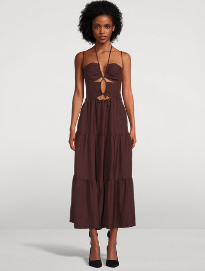 Lace-Up Backless Midi Dress- Shona Joy