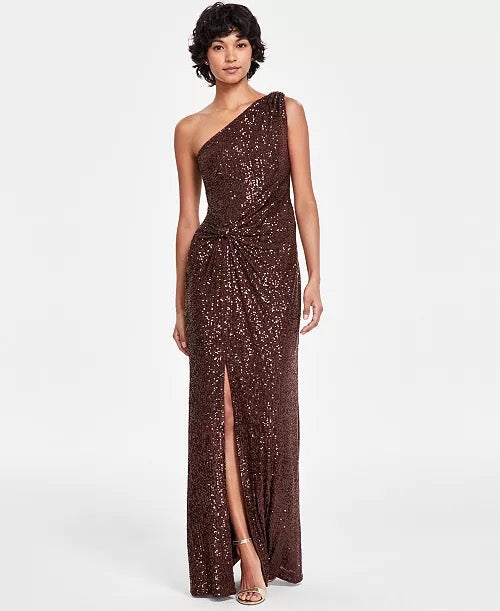 Sequin One Shoulder With Slit- Eliza J