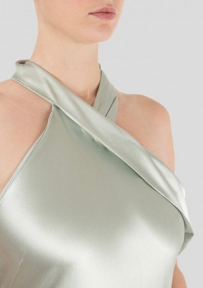 Satin Halterneck Gown- Galvan London