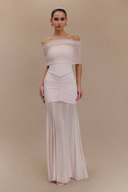 Strapless Ruched with Sheer Overlay - Meshki