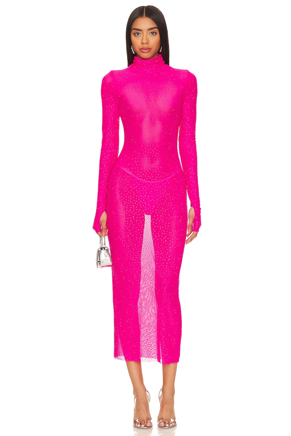 Sheer Mockneck With Rhinestones- AFRM