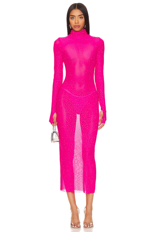 Sheer Mockneck With Rhinestones- AFRM