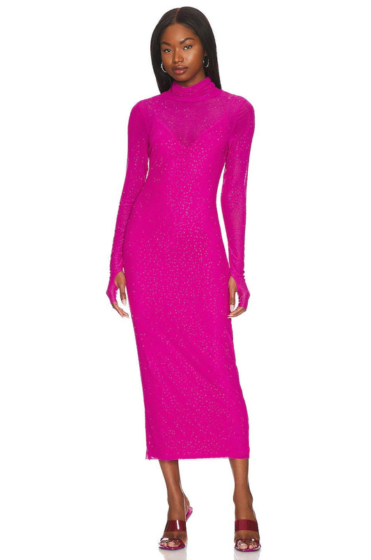 Sheer Mockneck With Rhinestones- AFRM
