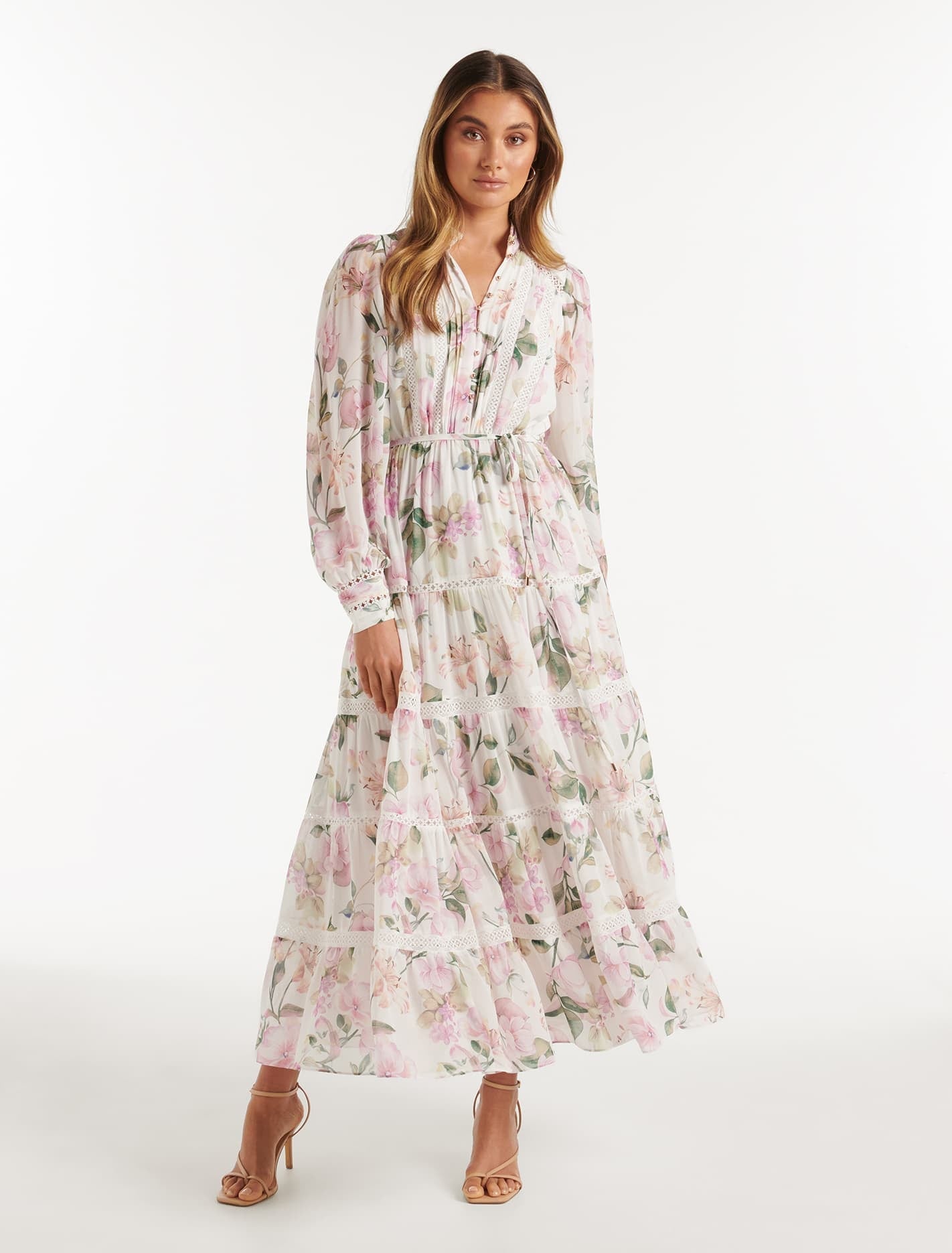 Floral Longsleeve with Trim- Evernew