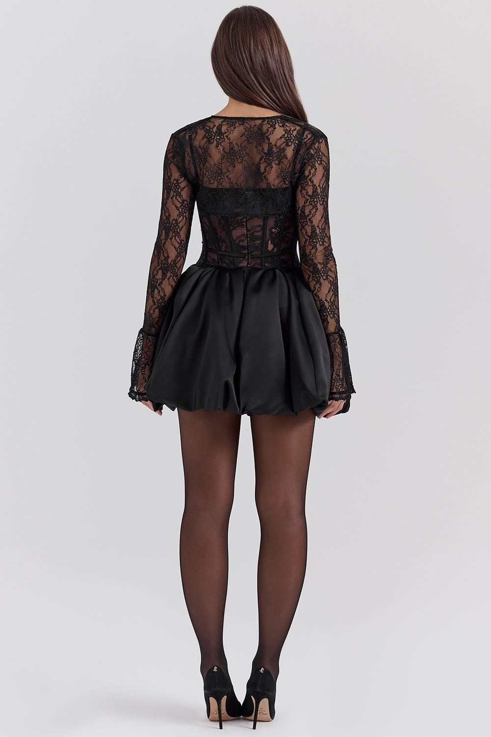 Lace Long-sleeve With Bubble skirt- House of Cb