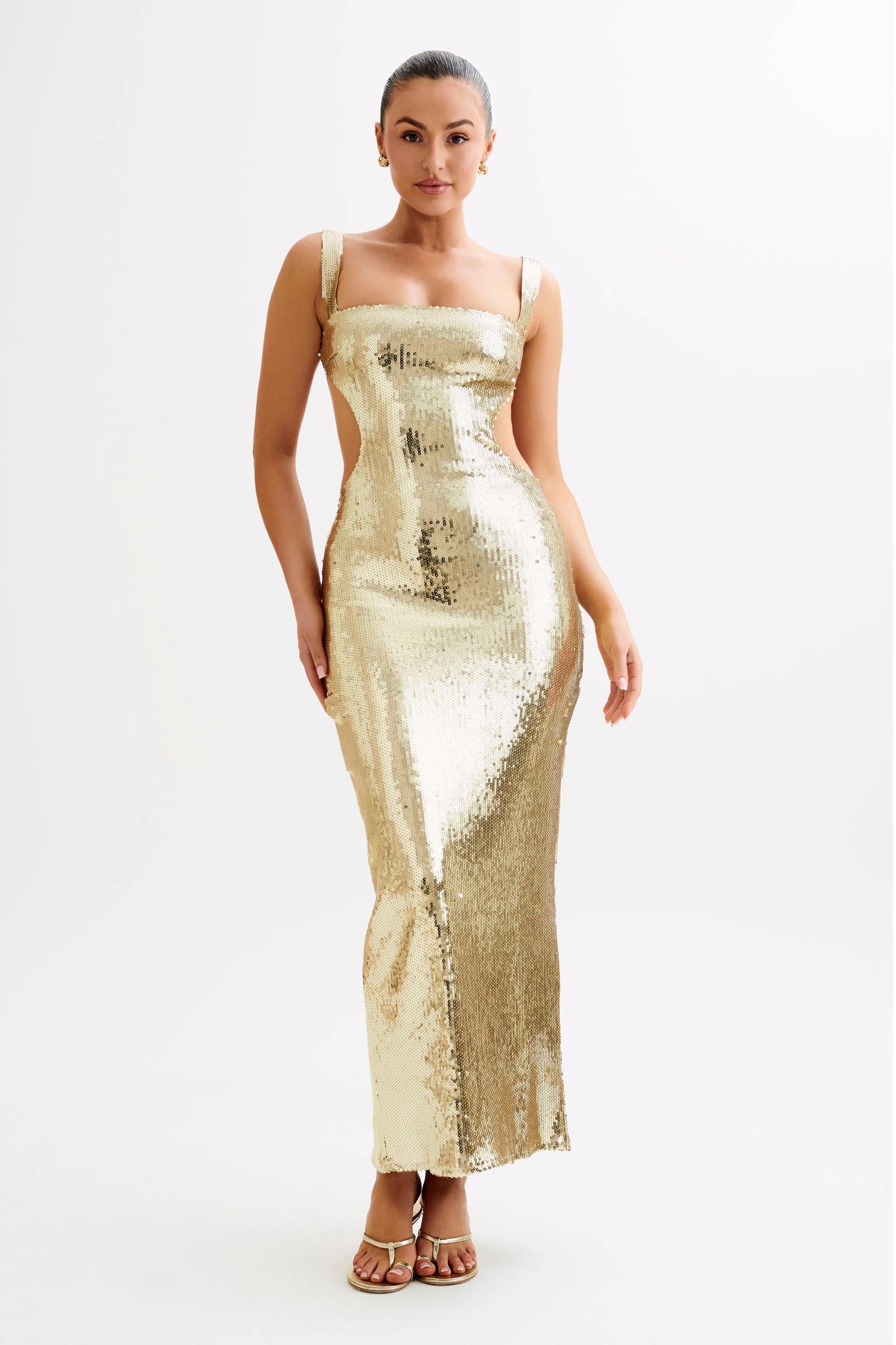 Sequin Square Neck with Back Cutout- Meshki