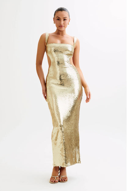 Sequin Square Neck with Back Cutout- Meshki