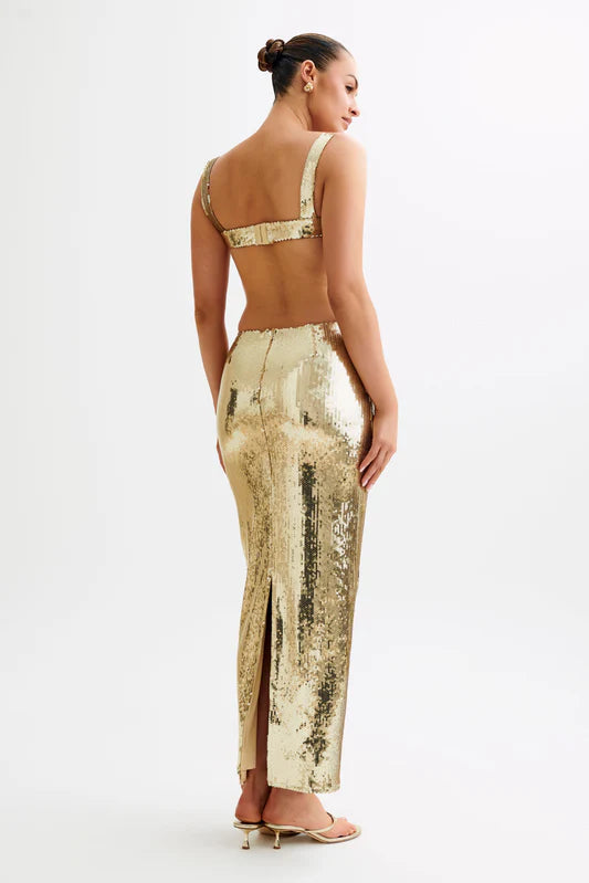 Sequin Square Neck with Back Cutout- Meshki