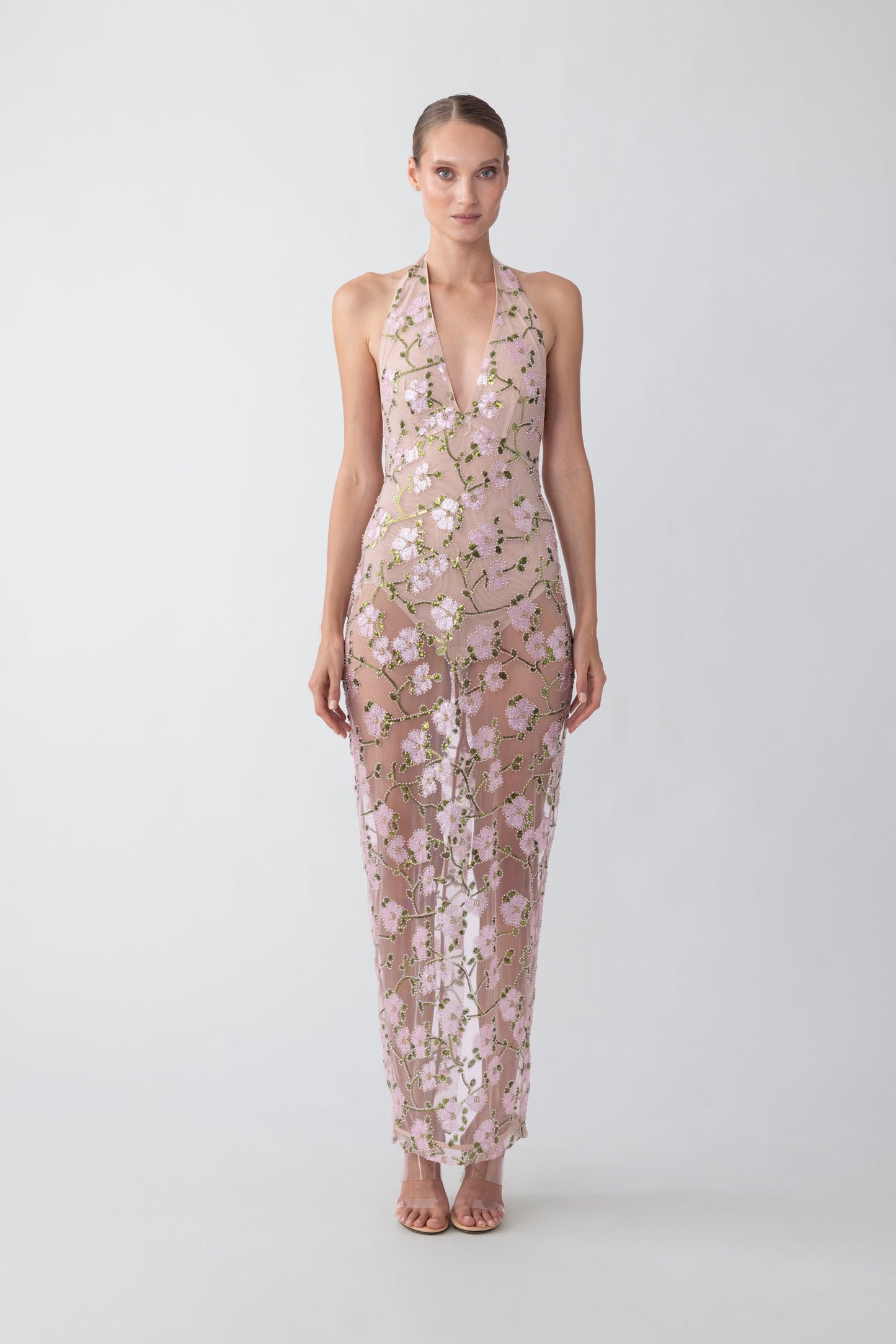 Beaded Floral With Bodysuit- Sau Lee