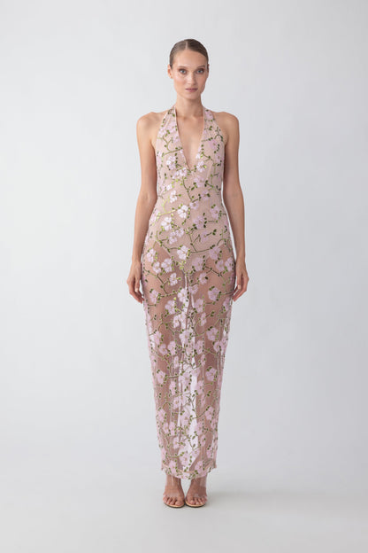 Beaded Floral With Bodysuit- Sau Lee