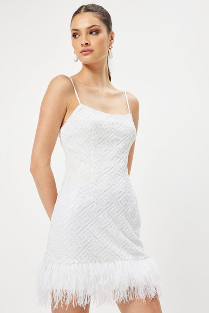 Beaded with Feather Trim- Elliatt