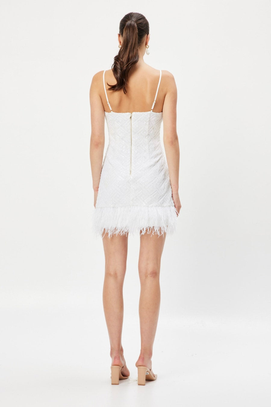 Beaded with Feather Trim- Elliatt
