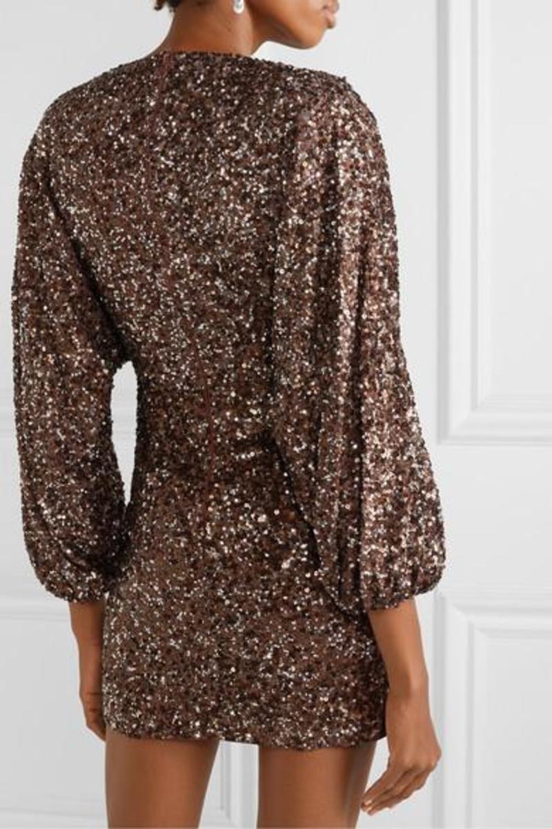 Longsleeve Deep V Sequin - Retrofete