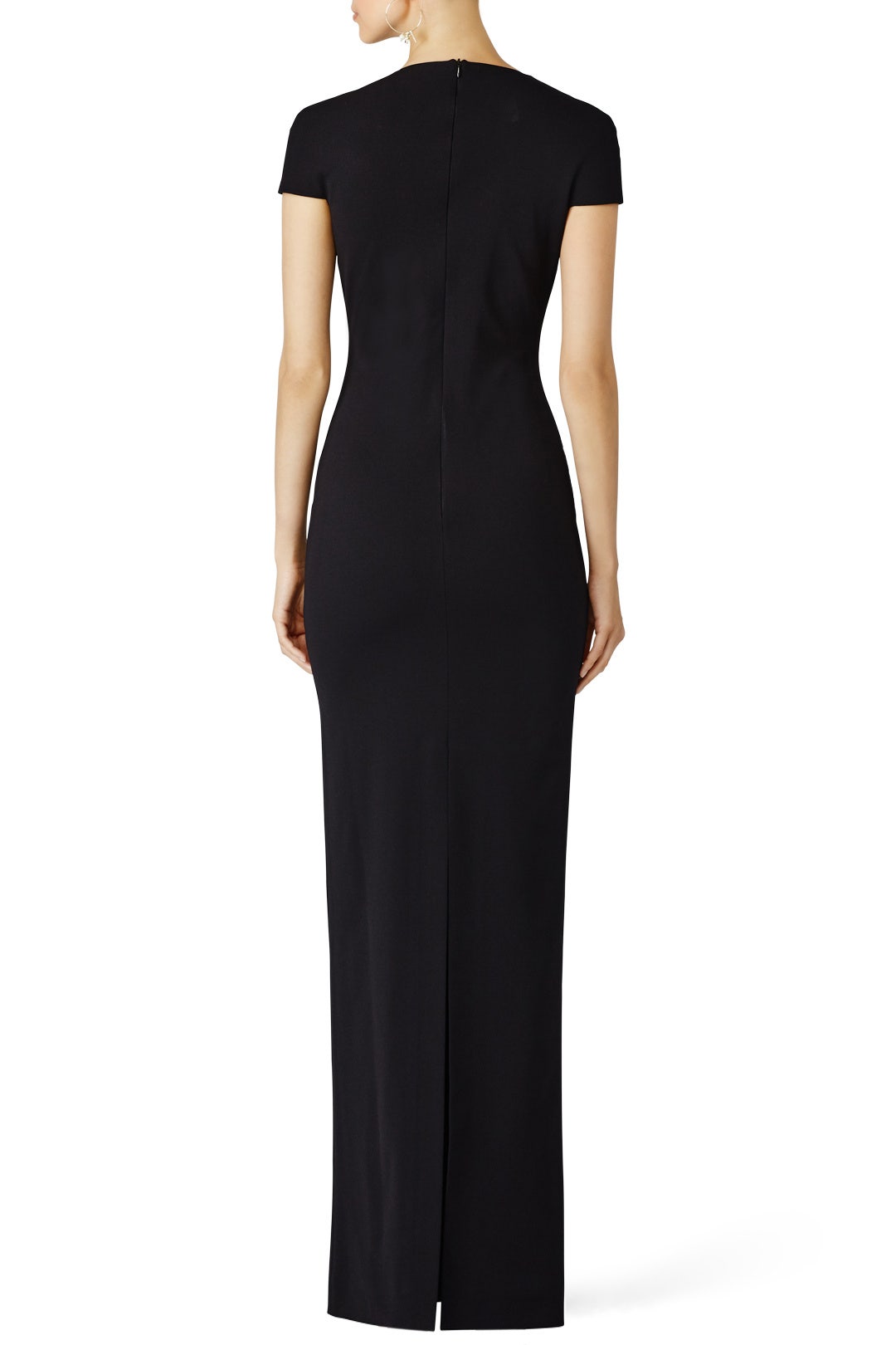 Deep V Black Gown- Solace London