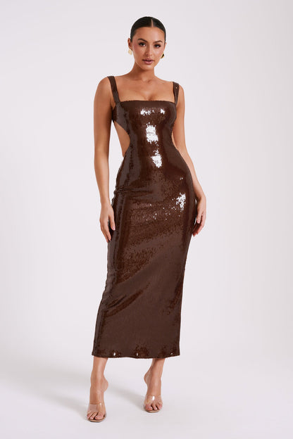 Sequin Square Neck with Back Cutout- Meshki