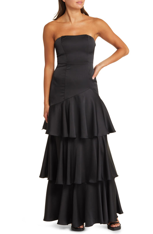 Strapless Ruffled Tiered Dress- Lulu's