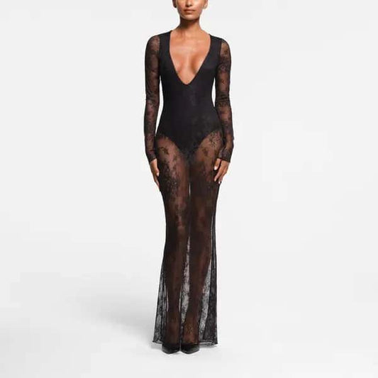 Sheer Lace with BodySuit- Skims