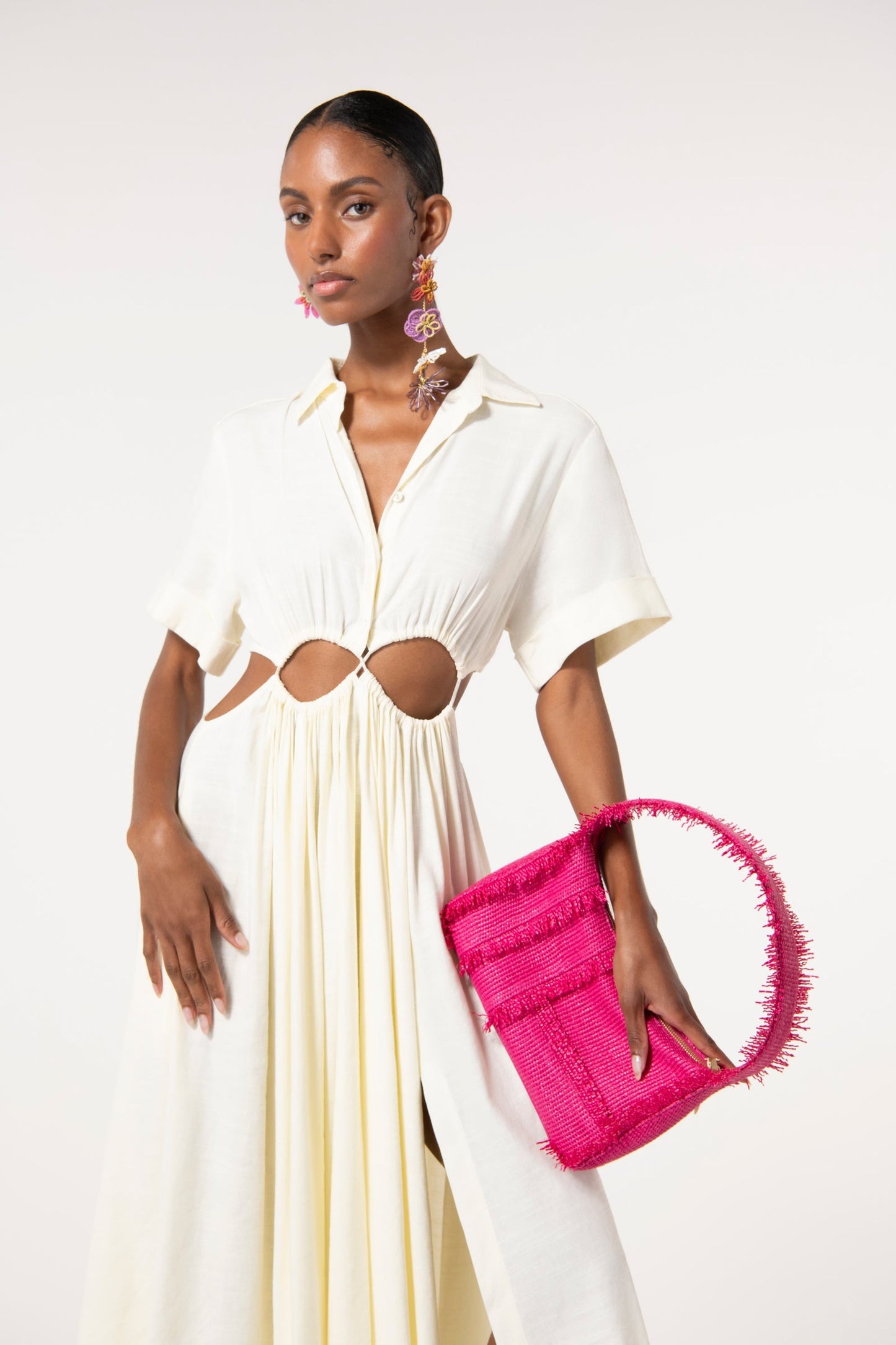 Cutout Collared Shirt Dress- Cult Gaia